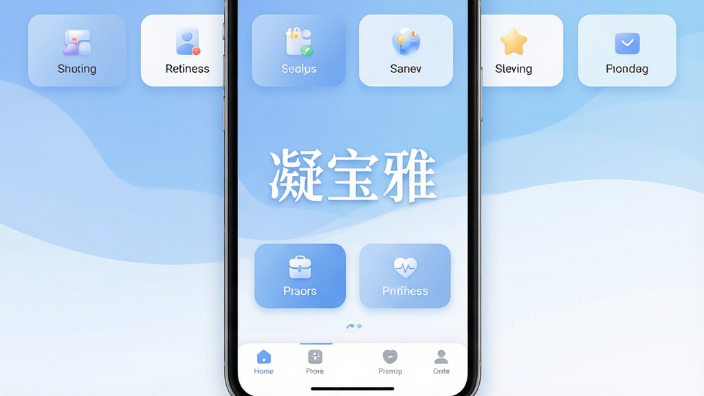 凝宝雅应用主界面全貌展示,画面中央是软件名称“凝宝雅”的醒目Logo,背景为柔和的蓝白渐变色调,界面布局简洁,顶部显示常用功能卡片,中部为快捷操作入口,底部导航栏清晰可见,整体风格现代扁平,细节圆润,画质干净无多余元素,高清渲染