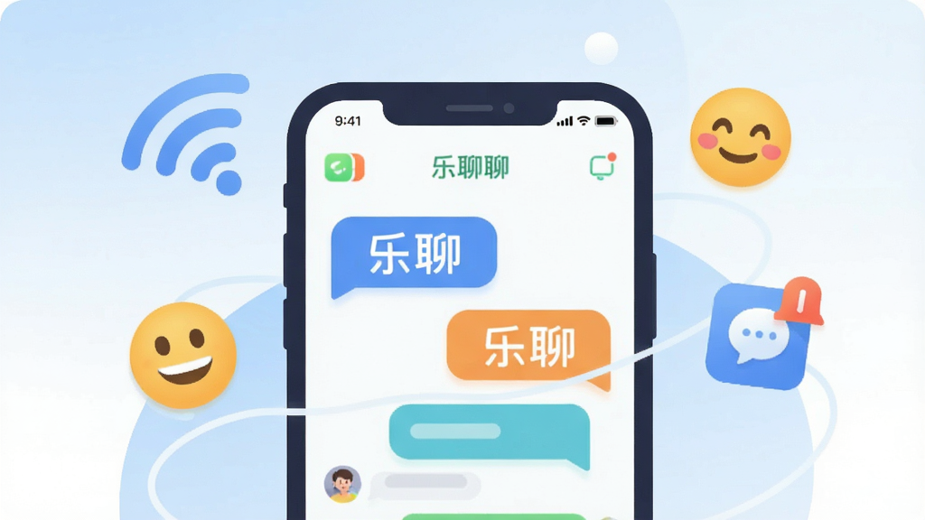 һ��չʾ����App����ȫò�Ĳ廭������������һ�������ֻ�����Ļ��ʾ����������棬���ݶԻ�����д�š����ġ������֣���Χ������WiFi�źš�Ц�����顢��Ϣ֪ͨͼ�꣬��������͵����׽��䣬����ִ���ƽ��ϸ��Բ�󣬻��ʸɾ��޶���Ԫ�أ������Χ�����Ѻã��ʺ�Ӧ���г��Ƽ�ͼ��