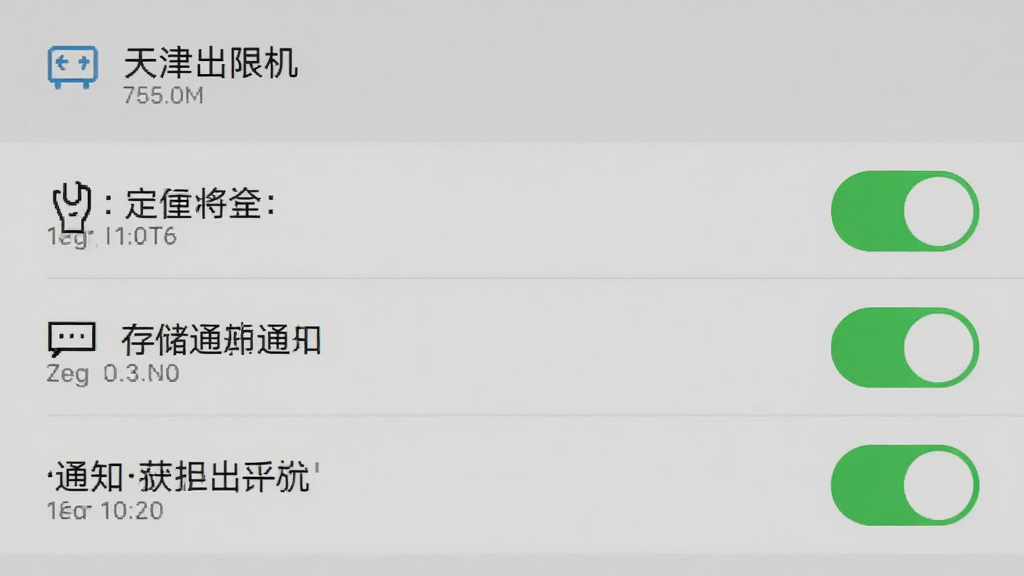 天津出行司机端App在手机上的权限设置界面截图,展示定位、存储、通知等权限开关处于开启状态,背景为手机设置页面,风格简洁明了