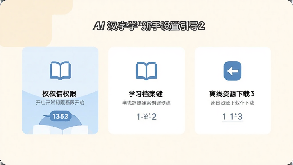 AI����ѧ�����������������棬����չʾ�ֻ���Ļ���������е�Ȩ�޿�����ʾ��ѧϰ����������������Դ�����������迨Ƭ��ÿ����Ƭ���м���ͼ�������˵������������͵��װ�ɫ������ƽ�����������룬���ʸɾ����޶���Ԫ��