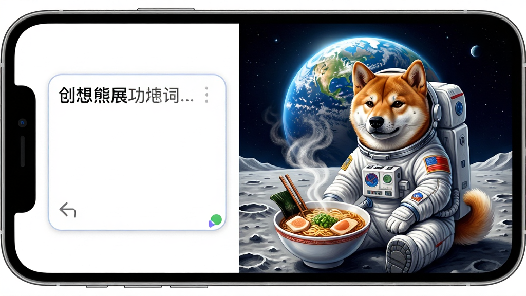 һ�Ŵ�����App����չʾͼ���������ֻ���Ļ��д����Ļ������û������������ʾ��������Ҳ������ɳ����ľ���AI����������������һֻ���Ű�ɫ����Ĳ�Ȯ����������棬��ǰ��һ��ð�����������棬�����ڱ��������𡣲��ֲ������ҶԱ��Ű档���Ϊдʵ��廭��ϡ�ϸ�������������Ҫ���ʸУ�����������������ʸ��壬����ɾ����޶���Ԫ�ء�