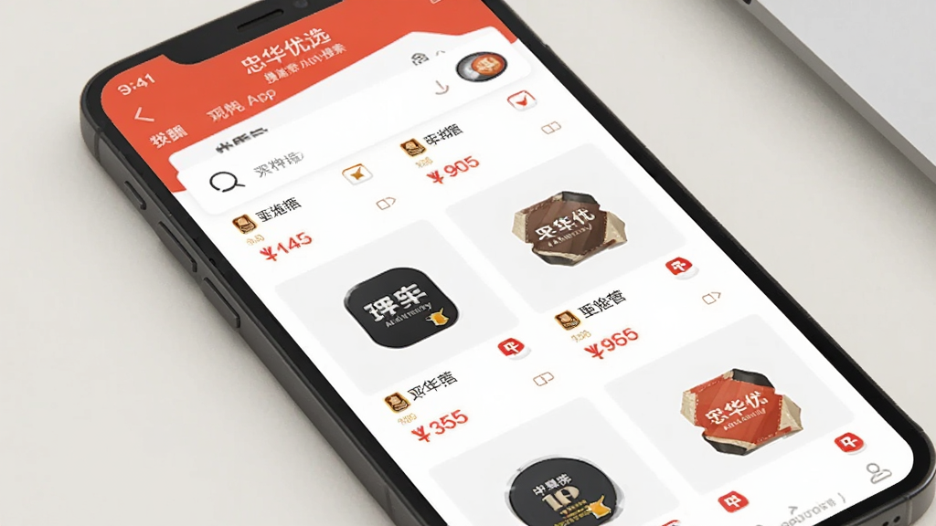 һ��չʾ�һ���ѡApp�������ܵ�ͼƬ�������������ֻ���Ļ��д����Ļ����ʾ�һ���ѡApp����Ʒ��������б�����Ʒ�������룬�м۸��ǩ��ƽ̨ͼ�꣬�����Ǽ���ǳɫ���棬����ִ���ƽ�����ʸɾ��޶���Ԫ��