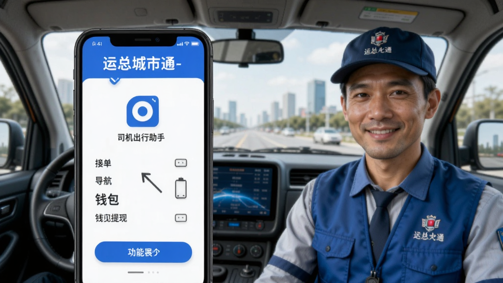 运总城市通-司机出行助手 接单导航和钱包提现功能展示