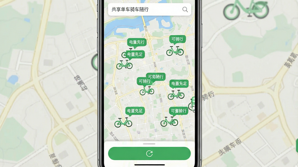 ���������ﳵ���� ʵʱ�������ҹ��ܽ��棬�ֻ���Ļ��ʾһ�ų��е�ͼ����ͼ���ж����ɫ�ĵ���ͼ�꣬ÿ��ͼ���Ա���һ��С������ʾ���������㡱�򡰿����С�����Ļ������һ�������򣬵ײ���һ��ˢ�°�ť������Ϊȫ����ͼģʽ�����Ϊ���ʵ�ã�ϸ���ϵ�ͼ��·������ͼ�����ֱ�ۣ����ʸɾ����޶���Ԫ�أ���Ļ����ʾ���֡����������ﳵ���С���