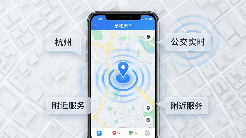 �׺��������ܶ�λ����ʾ��ͼ������������һ���ֻ�����Ļ��ʾ�׺�����APP�ĵ�ͼ���棬��ͼ������ɫ��λԲ��ͷ���״�źŲ��ƣ���Χ������ʾ�����ݡ�������ʵʱ�����������񡱵Ȱ�͸����ǩ�������ǵ���ɫ�����������������Ƽ���ʮ�㵫�����Ȼ��ڣ����ʸɾ�����