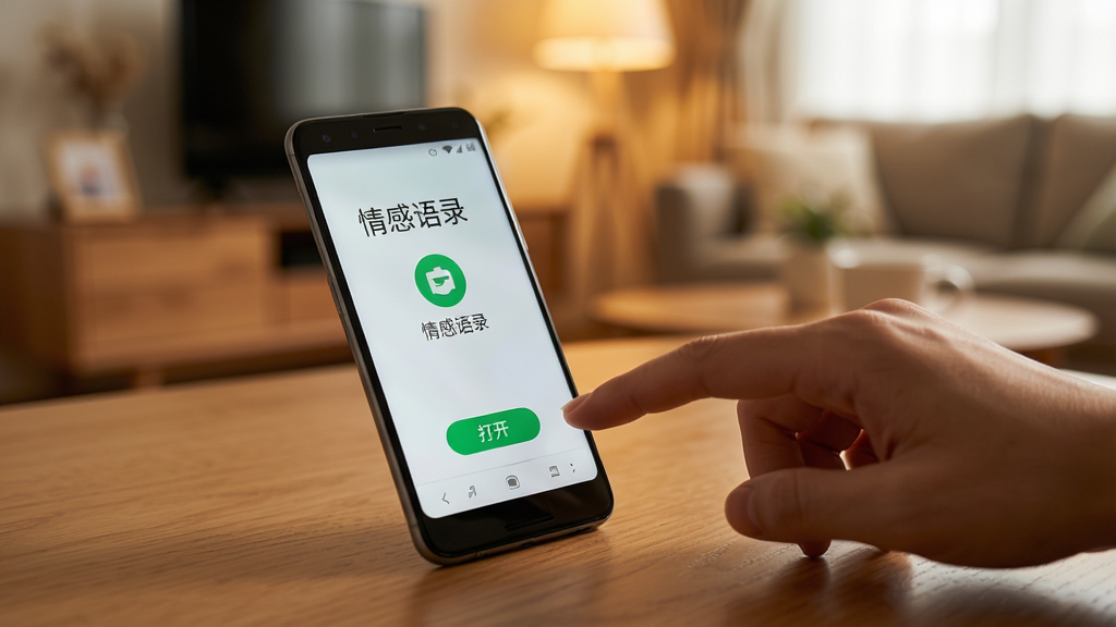 һ����׿�ֻ����������ϣ���Ļ����ʾ�š������¼��App�İ�װ��ɽ��棬�Ա���һֻ����׼��������򿪡���ť��������ģ���ľӼһ�����������ů����������