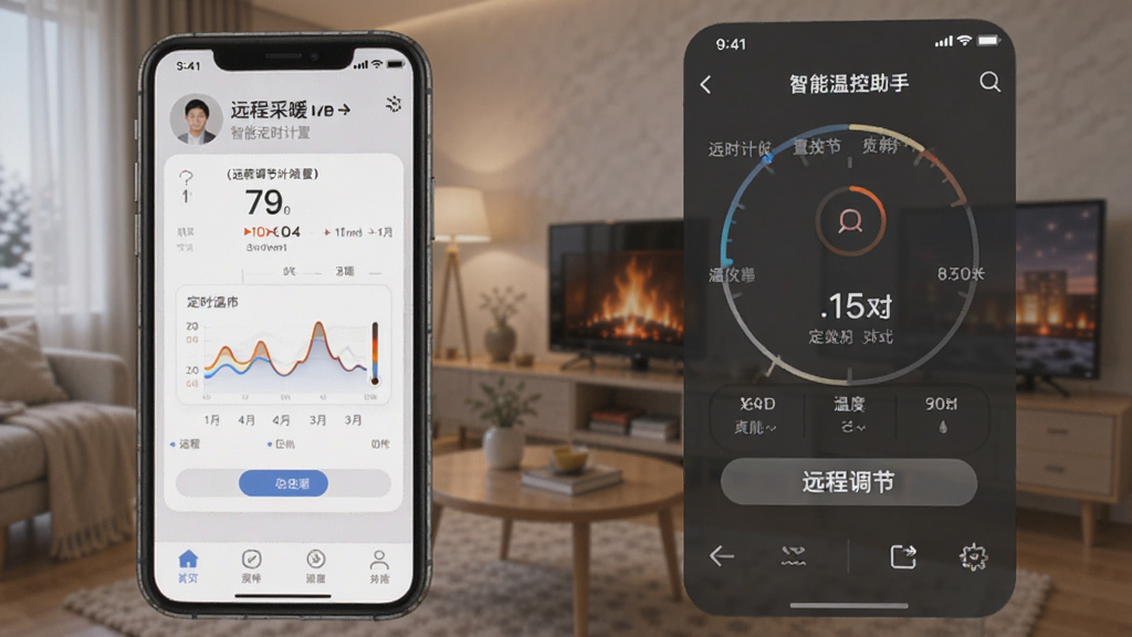 远程采暖-智能温控助手 手机App界面设置定时计划 远程调节温度操作截图