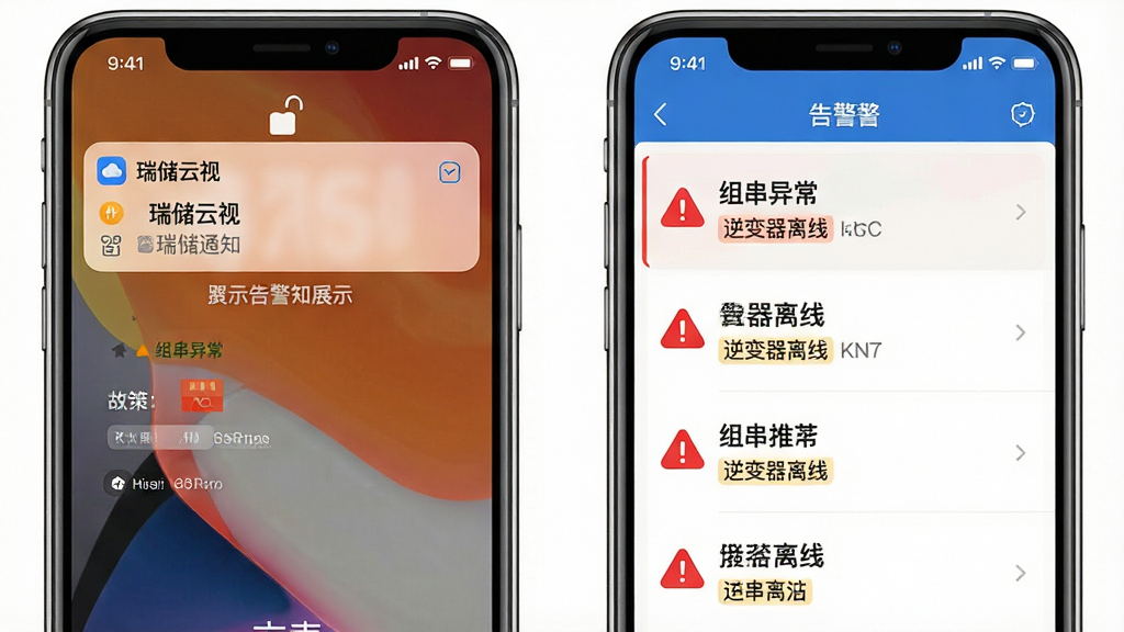 һ��չʾ�������ӡ�App�澯֪ͨ�����ͼƬ������Ϊ�ֻ�����֪ͨ��App�ڸ澯�б�˫���棬����Ϊ���Ҳ��У��Ű�ͻ����ɫ�澯ͼ��͹����������֣����Ϊ��ʾ��Ϣչʾ�磬ϸ���ϰ������鴮�쳣������������ߡ������ֱ�ǩ�����������ɾ��޶���Ԫ��