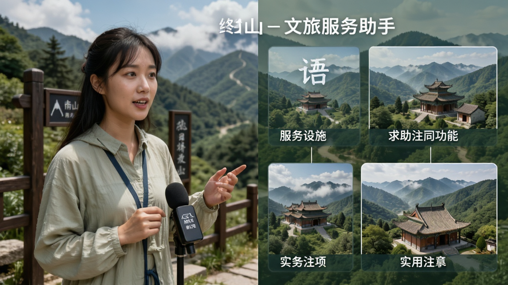 终南山-文旅服务助手 语音讲解 服务设施 求助功能 使用注意事项 实拍图