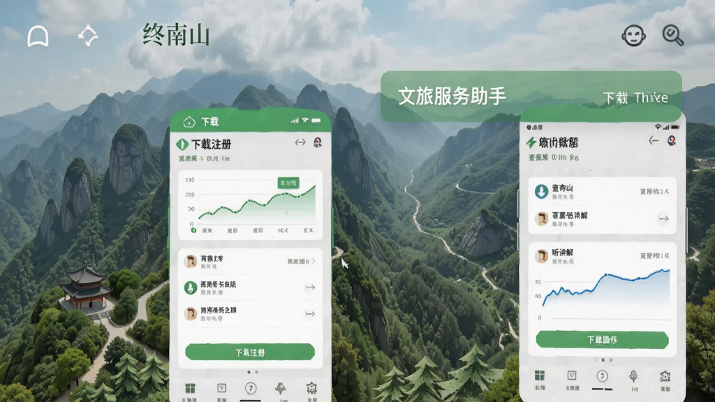 终南山-文旅服务助手 使用教程 下载注册 查路线 约门票 听讲解 全流程操作界面截图