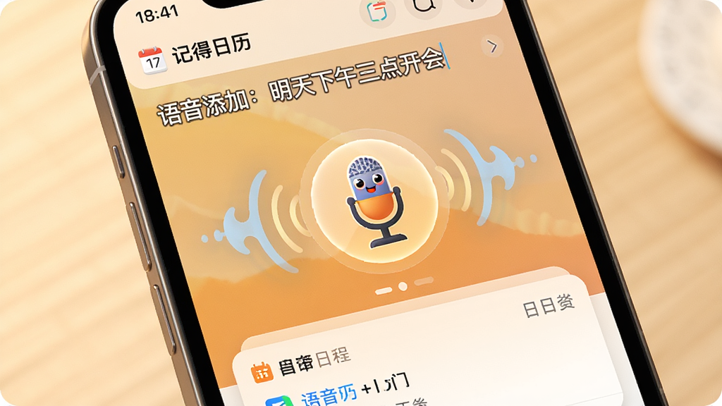 ����չʾһ���ֻ�����Ļ��ǵ�������APP��������棬һ����ͨ�������˷�ͼ������Ļ���뷢������Χ������������������Ļ�Ϸ���ʾ���������ӣ������������㿪�ᡱ���·����Զ����ɵ��ճ̿�Ƭ��������Ƽ�������ܰ�н�ϣ����ʸɾ���ɫ���������޶���Ԫ�ء�