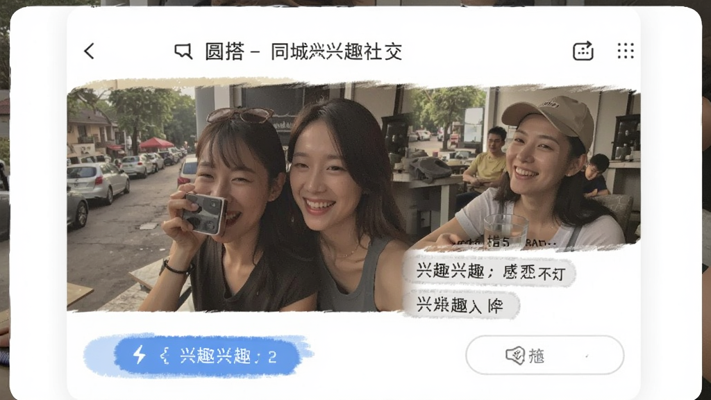 圆搭-同城兴趣社交 完善兴趣标签界面