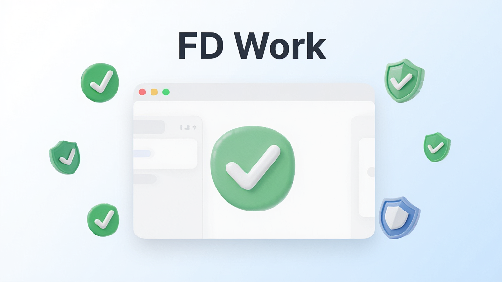 һ���ԡ�FD Work���޹������Ϊ�����AI����ͼƬ������������һ���ɾ���Ӧ�ý��棬������û���κι������������ʾ��FD Work��������������Χ����ɫ�ĶԹ�ͼ��Ͷ���ͼ�꣬������ˬ�밲ȫ�������Ǵ��׵�ǳ���Ľ��䣬��񼫼򣬻��ʸɾ��޶���Ԫ��