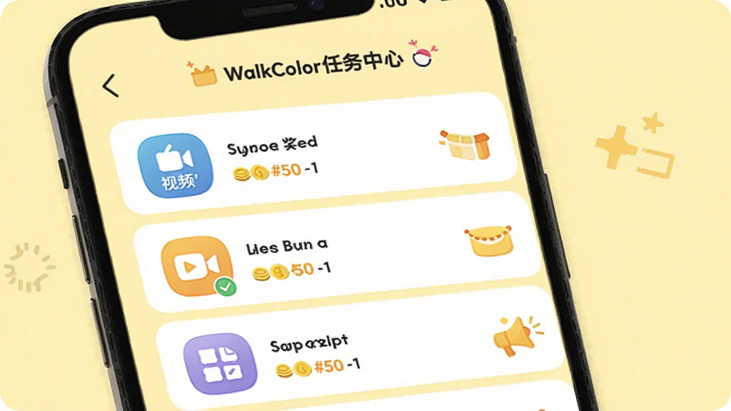 WalkColor��������ҳ��չʾ���ֻ���Ļ��ʾ�����б�����ǩ��������Ƶ��������ͼ�꣬ÿ�������Ա߱�ע��ҽ��������������Ű����룬�����ǵ���ɫ��������ɻ��ã����������ɾ�