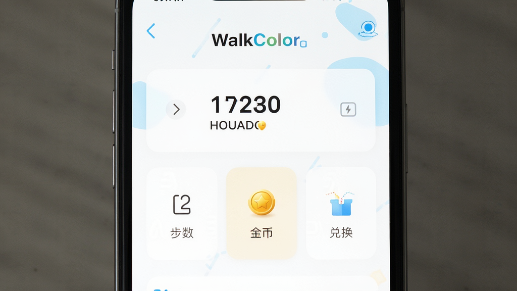 WalkColor��ˬ����չʾ���ֻ���Ļ��ʾ��ҳ�棬ֻ�в�������ҡ��һ�������Ҫģ�飬û�е�����棬�����Ǵ���ɫ�䵭��ɫ��׺����񼫼򣬻��ʸɾ��޶���Ԫ��