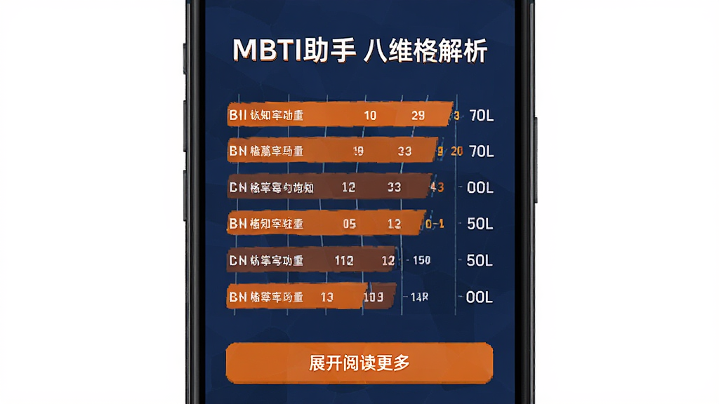 MBTI���� ��ά����ҳ�棬����Ϊ�ֻ���Ļ��ʾ��֪��������ͼ�������Ϸ����˸����ͱ��⣬�м��ǰ˸���֪���ܵĺ�������ͼ��ÿ�����Ա��м�̵�����˵�����·���չ���Ķ����ఴť�������Ϣͼ��������ɫΪ��ɫ������ɫ�Աȣ�ϸ���������������ʸɾ����޶���Ԫ��