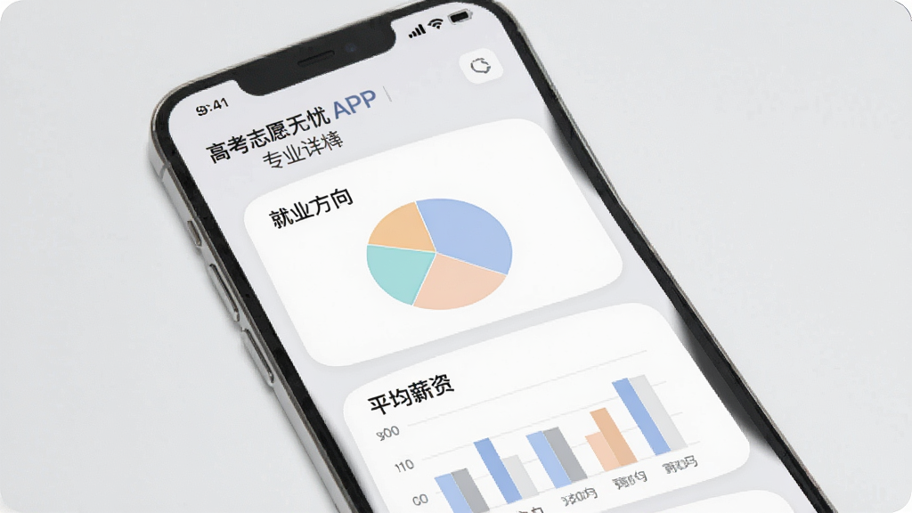 �߿�־Ը����APPרҵ����ҳ�棬�ֻ���Ļ��ʾרҵ���鿨Ƭ������רҵ���ơ���ҵ��������ͼ��ƽ��н����״ͼ������ǳ��ɫ��ͼ����ɫ��ͣ����ֱ�ǩ���������岼�ֹ�������������Լ�����ʸɾ��޶���Ԫ��