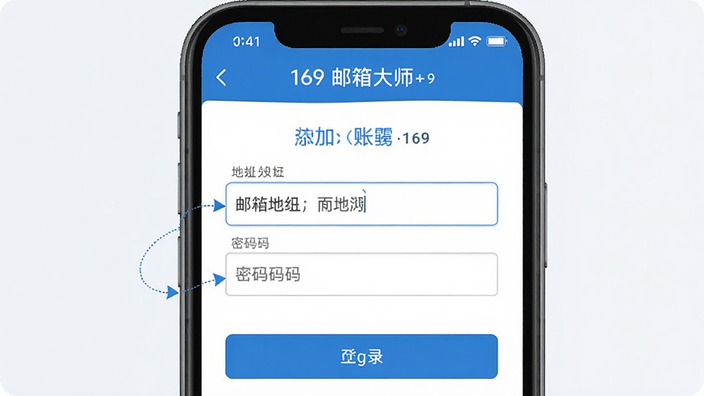 һ��չʾ169�����ʦ���������˺Ų��������ʾ��ͼ���������ֻ���Ļ��ʾ�����˺�ҳ�棬�������ַ����������������·��е�¼��ť�����������ˣ�������ɫ���������������ʸɾ��޶���Ԫ�أ�����Ϊǳɫ��