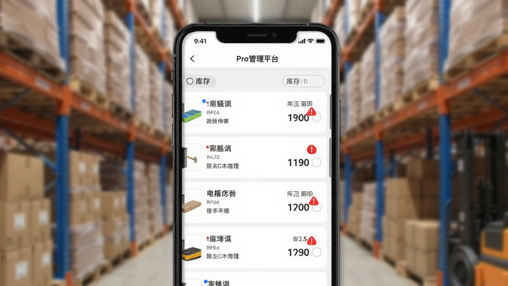 �̼�Pro����ƽ̨APP������������ͼ���ֻ���Ļ��ʾ��Ʒ�б��Ϳ��������������Ʒ�Աߴ��к�ɫ��̾��Ԥ����־������ɾ����࣬���������������ǲֿ�����黯��������ʵ�ü�Լ