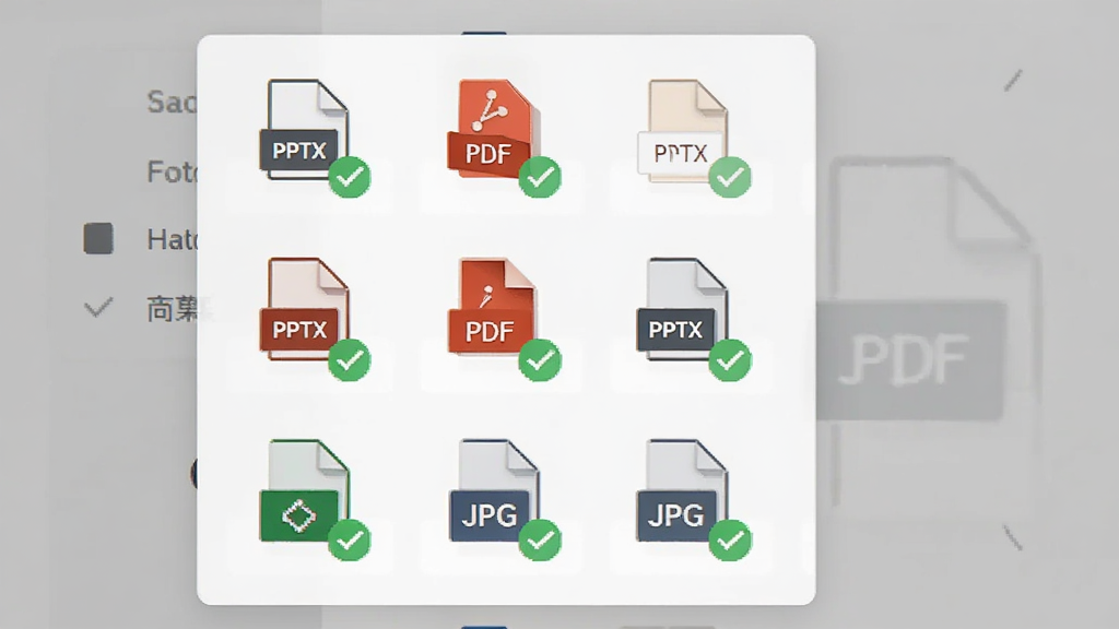 �������ļ������˵����������ʽͼ�꣨PPTX��PDF��JPG��������Ϊ��ֱ�б����Ű�����������Ǽ���ͼ����ƣ�ϸ����ÿ��ͼ����жԹ���ǣ�������ǳ��ɫ���棬���ʸɾ��޶���Ԫ�ء�