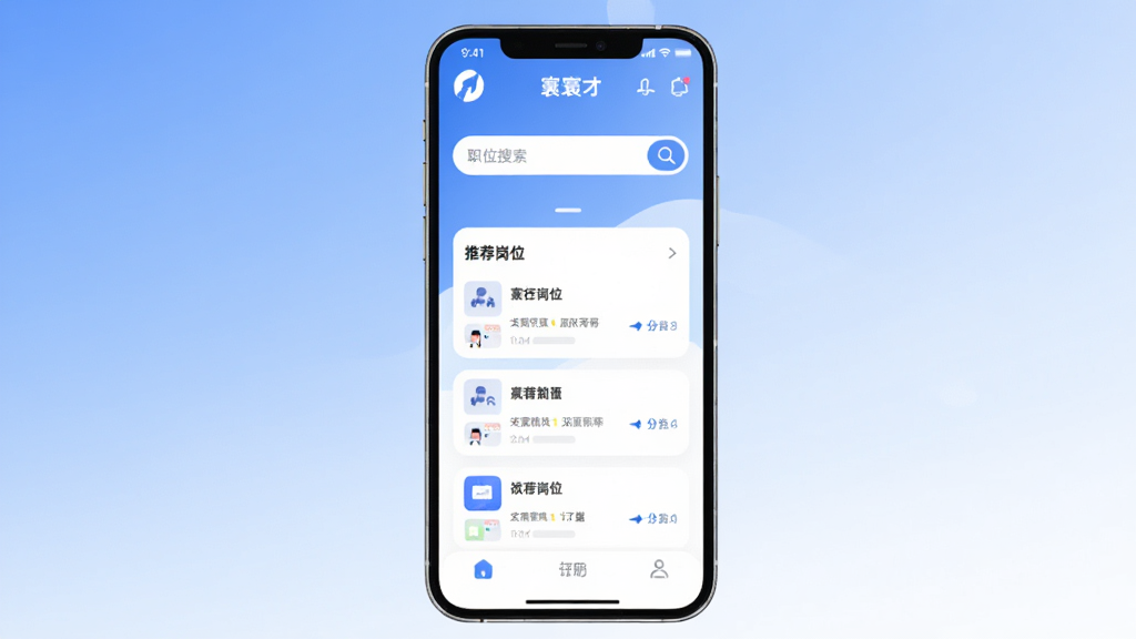 徲���ƸӦ��������ȫòչʾ���ֻ���Ļ������ʾ������ְλ��������Ƽ���λ�б��������Ǹɾ������׽���ɫ�������沼�ּ�����򣬰�����˾Logo�͵�����ͼ�꣬����ִ���ƽ����ϸ��Բ�󣬻��ʸɾ��޶���Ԫ��