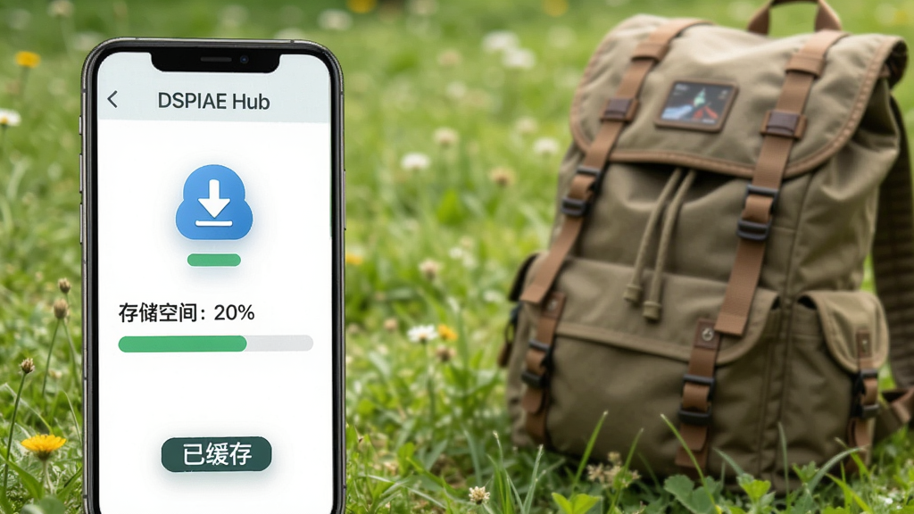 һ��չʾ DSPIAE Hub ���߻��湦�ܵ�ͼƬ��������һ���ֻ���ʾ����������棬�����ؼ�ͷͼ��ʹ洢�ռ���������ֻ���Ļ�·��С��ѻ��桱��ǩ�������ǻ���ݵغͱ��������������Ȼ�����������ɾ����޶���Ԫ��