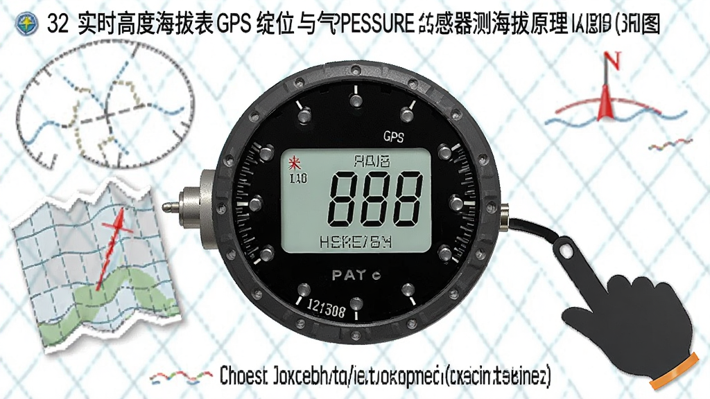 实时高度海拔表GPS定位与气压传感器测海拔原理示意图