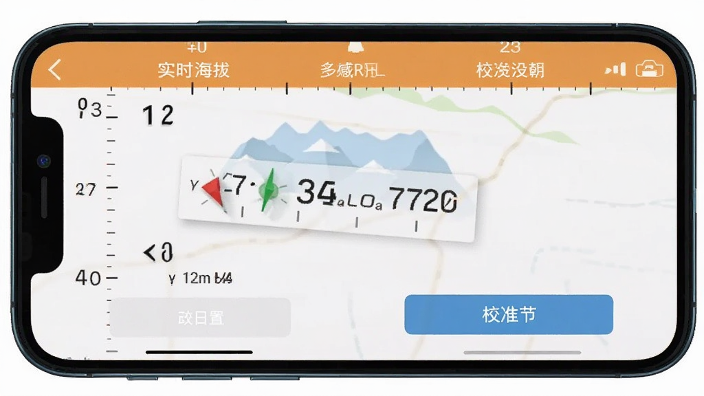 实时高度海拔表手机端海拔读数与校准设置界面