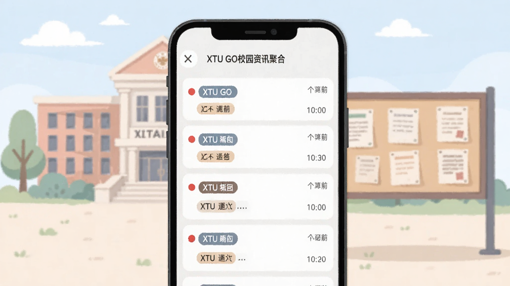 XTU GOУ԰��Ѷ�ۺ�ҳ��չʾͼ���ֻ���Ļ��ʾ֪ͨ�б���ÿ��֪ͨ���в��ű�ǩ��ʱ�������Ҫ֪ͨ�ú�ɫԲ���ǣ������Ǵ�ѧ����¥�͹������Ĳ廭�������ɫ����ͣ���ƽ����ƣ����ʸɾ����޶���Ԫ��