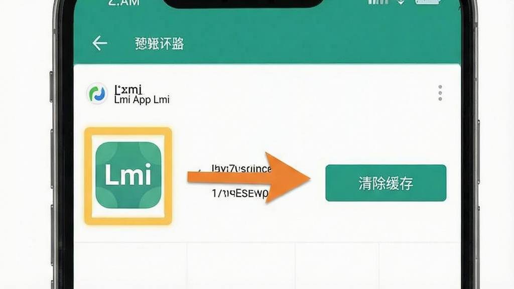 һ��չʾ�ֻ�����Lmi App����Ĳ���ָ��ͼ���ֻ���Ļ��ʾӦ�ù������棬Lmiͼ�걻�������Ա��м�ͷָ��������桱��ť���������࣬�������������ʸɾ��޶���Ԫ��