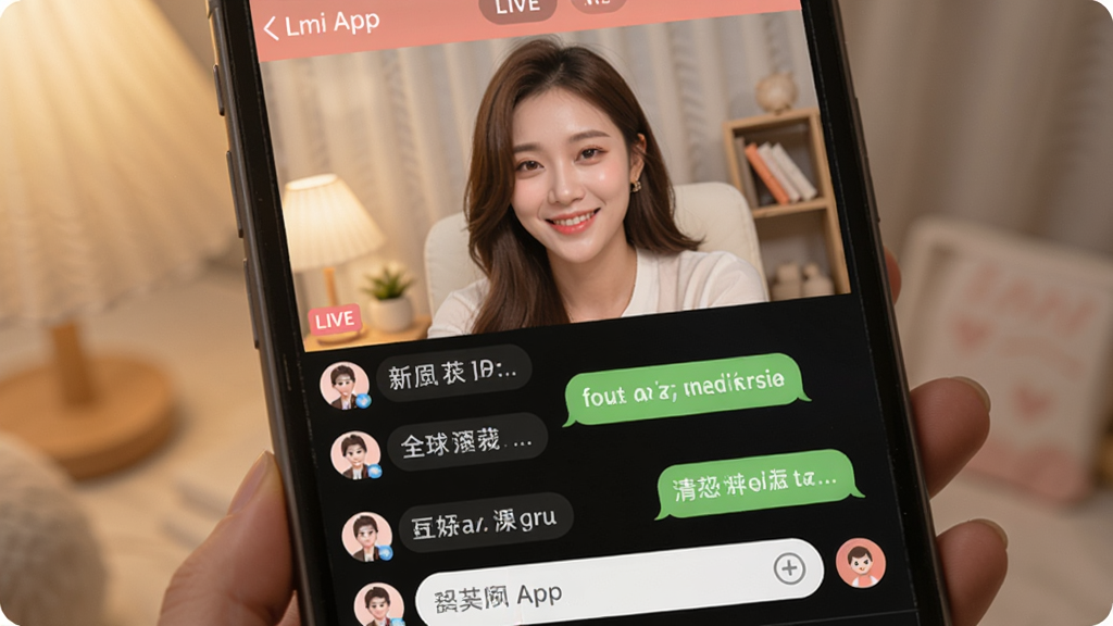 һ��Lmi App�����������д����Ļ�м���������ֱ�����棬�·��ǹ����������¼����ʾ�û������������Ѻû���������������������ݣ����岼��������ɫ����ͣ������ܰ�����ʸɾ��޶���Ԫ��