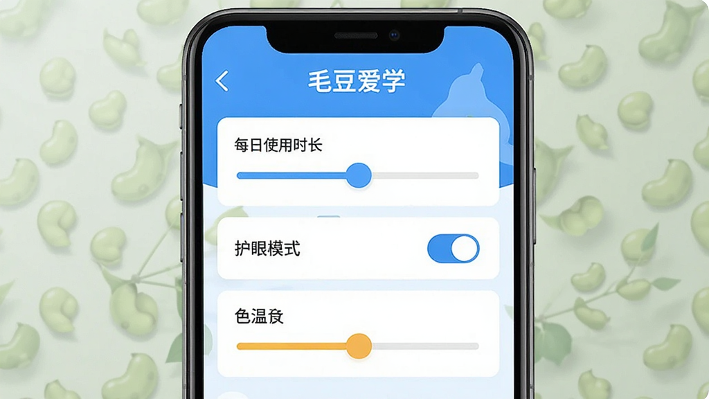 һ��ë����ѧAPP�������ý����չʾͼ��������չʾ�ֻ���Ļ�ϵ�ʱ��ܿ���壬����ÿ��ʹ��ʱ�����顢����ģʽ���غ�ɫ�µ����������涥����ʾ