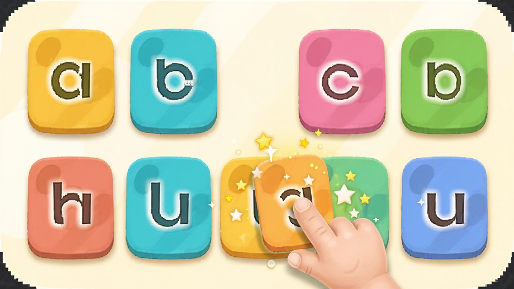 ����ѧ����ƴ��App��Ȥζƴ����ϰ���棬�������������Ų�ɫƴ����Ƭ����������ĸ��������ĸ��һ�ſ�Ƭ�����϶����м����������ϳɹ������������Ч������Ϊ�������У��Ű���ã����Ϊ��ͯ�廭�磬ϸ����Բ�ǿ�Ƭ�������Ӱ�����ʸɾ��޶���Ԫ�ء�