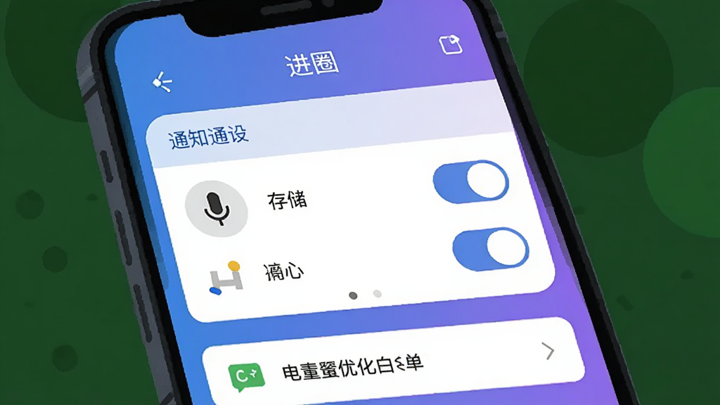 һ��չʾ����Ȧ��App���ý���Ĳ廭���������ֻ���Ļ����ʾȨ�޹�����֪ͨ����ҳ�棬������˷硢�洢��֪ͨ����Ȩ�޿��أ��Լ�����Ż�������ѡ�����ִ���ƽ�������Ͻ���ɫ�������ʸɾ��������޶���Ԫ��
