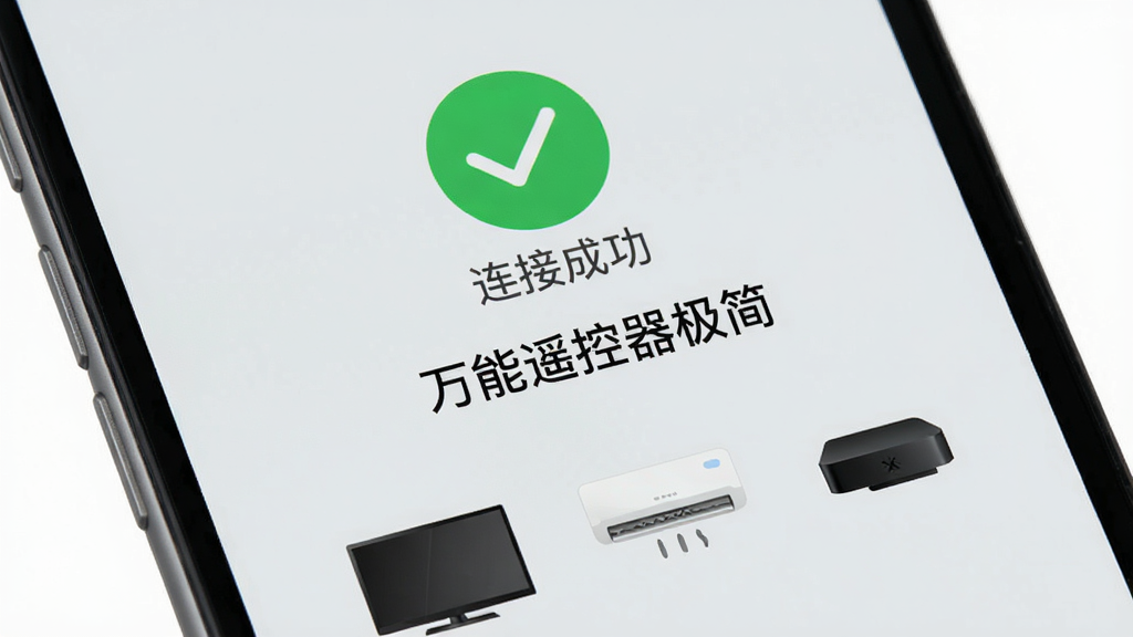 万能遥控器极简连接成功界面,手机屏幕显示