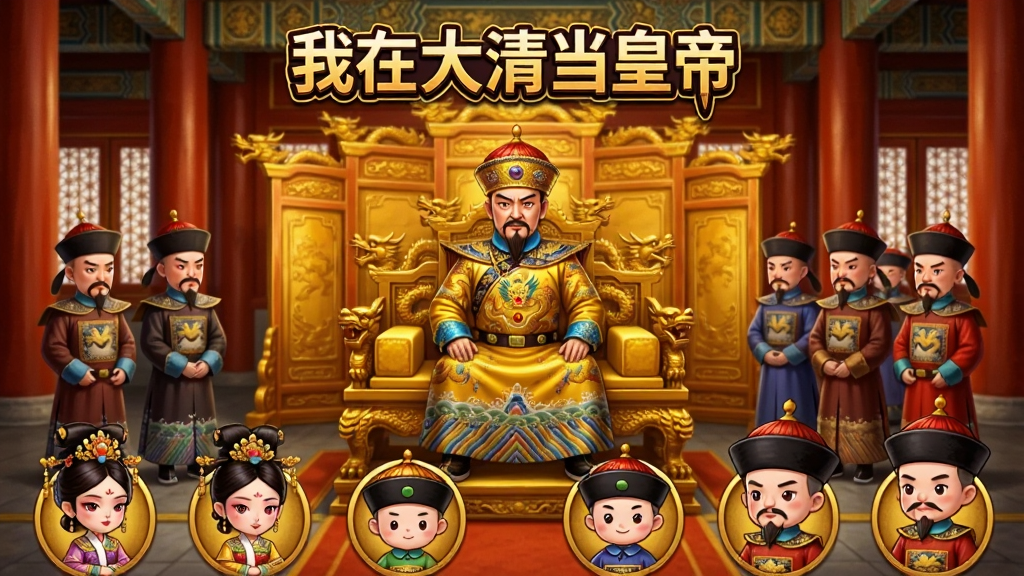 һ�����峯��͢Ϊ�������ֻ���Ϸ�����棬�����������������۵Ļʵ۶������Σ������ǽ�̻Ի͵�̫�͵��������վ������ٹ٣��·������ӡ����ӡ��󳼵�Q���ɫͼ�껷�ƣ�������Ϊ�ŷ�дʵ�뿨ͨ��ϣ�ɫ���Խ�ơ����Ϊ����������ʾ�����ڴ��嵱�ʵۡ���Ϸlogo�����岼�����������ʸɾ��޶���Ԫ��