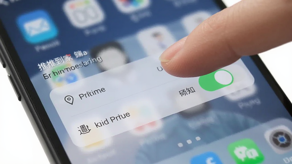 手机屏幕展示推推到家技师端设置页面,画面中手指正在点击权限管理选项,旁边显示定位和通知权限开关处于开启状态,背景是模糊的手机桌面,整体风格写实清晰,画质干净无多余元素