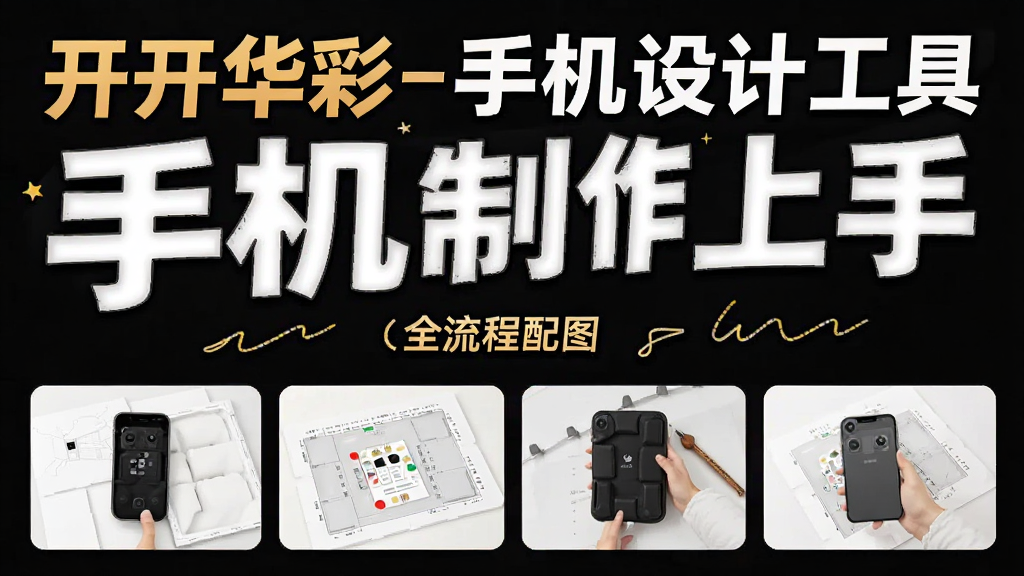 开开华彩-手机设计工具 手机制作海报 新手快速上手 全流程配图