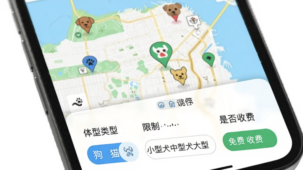 �ɵ�APP�����Ѻõص�ɸѡ����չʾ���ֻ���Ļ��д����Ļ����ʾ��ͼ���棬��ͼ���ж����ɫ��ǵ���������Ѻó������ײ�����ɸѡ��壬������г�������ѡ�è��������������ѡ��С��Ȯ����Ȯ����Ȯ���Ƿ��շ�ѡ������շѣ�������Ƽ����ˬ����ɫ��������Ϊ���������������޶���װ��Ԫ��