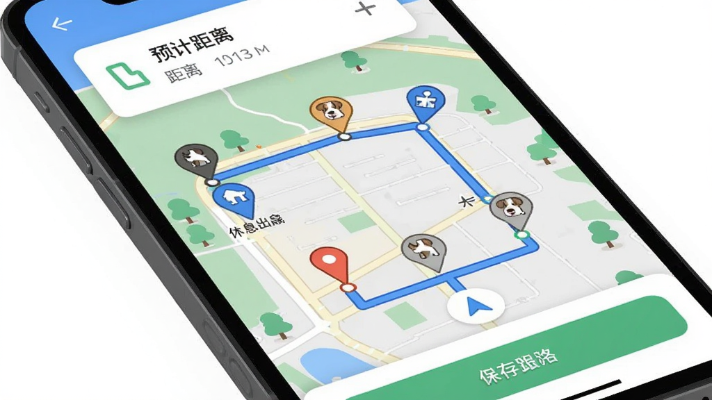 �ɵ�APP·�߹滮���ܽ���չʾ���ֻ���Ļ��ʾ��ͼ�������棬�����յ�֮������ɫ·�ߣ�·����;�ж������ͼ���ǵ��ע�����Ѻ���Ϣվ�ͳ���ҽԺ����Ļ�Ϸ���·����Ϣ��Ƭ��ʾԤ��ʱ��;��룬�·��б���·�߰�ť���������ִ���ƽ����ɫ��ˬ�����ʸɾ��޶���Ԫ��