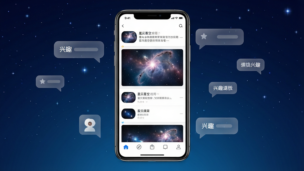 һ��չʾ�����ǿ�APP���Ľ�����ֻ�����ͼ�������������ֻ���Ļ����Ļ����ʾ�����ǿյ���ҳ����ҳ�Ϸ��ж�̬��Ϣ�����·�������ײ�����ͼ�꣬����������ɫ�ǿս��䣬��׺��ϸС�����ǹ�㣬�ֻ���ΧƯ���ż�����͸�����������ݺ���Ȥ��ǩͼ�꣬�������ִ���࣬���ʸɾ��������޶���Ԫ��