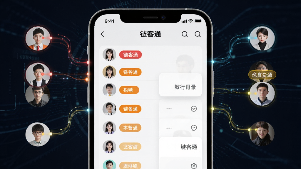 һ��AI��ͼ��������һ�����ܷ�����棬�ֻ���Ļ����ʾ������ͨ����ͨѶ¼ҳ�棬�����к�ȻƲ�ͬ��ɫ�ı�ǩ���࣬�������б��Ϳ�Ƭ��ϣ��Ű����룬���Ƽ��У�ϸ���з���������������Ӹ���ͷ�񣬻��ʸɾ����޶���Ԫ��