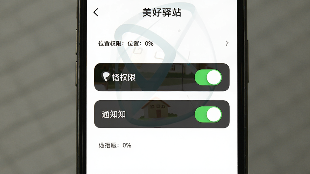 ���������ǡ�������վ��APP���ֻ��ϵ�Ȩ�����ý��棬����������ʾ��λ��Ȩ�޺�֪ͨȨ�޵Ŀ��ذ�ť������Ϊ�����б��Ű棬��������ˣ�ϸ���Ͽ���״̬�����ɼ�������Ϊ����ɫ�����ʸɾ��޶���Ԫ��