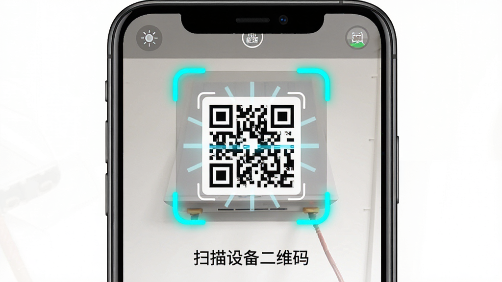 һ��չʾ����̫����Դ���ֻ������ӵ�վ���������ͼƬ���������ֻ���Ļ��ʾɨ���ά����棬����Ϊ�Ϸ����ȡ�����·�������ʾ��ɨ���豸��ά�롱���Ű���У����ΪApp����ҳ��ʽ��ϸ����ȡ�����Ľ�����ɫ�߽Ǳ�ǣ��������������ұ�����