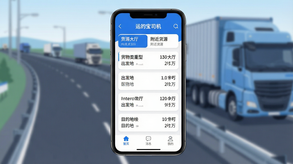 һ��չʾ�ֻ���Ļ�Ļ��棬��Ļ���ǡ��˵ı�˾����APP�������棬������Ƽ�࣬����ɫ�Ͱ�ɫΪ��ɫ����������ʾ��Դ�����͸�����Դ���м��ǹ������µĻ�Դ�б���ÿһ����Դ��������ע�˻������͡������������غ�Ŀ�ĵأ��ײ�����ҳ����Ϣ���ҵ�����ѡ����������黯�Ĺ�·�Ϳ���Ԫ�أ�����ִ���ƽ��ϸ��Բ�󣬻��ʸɾ��������޶���Ԫ��
