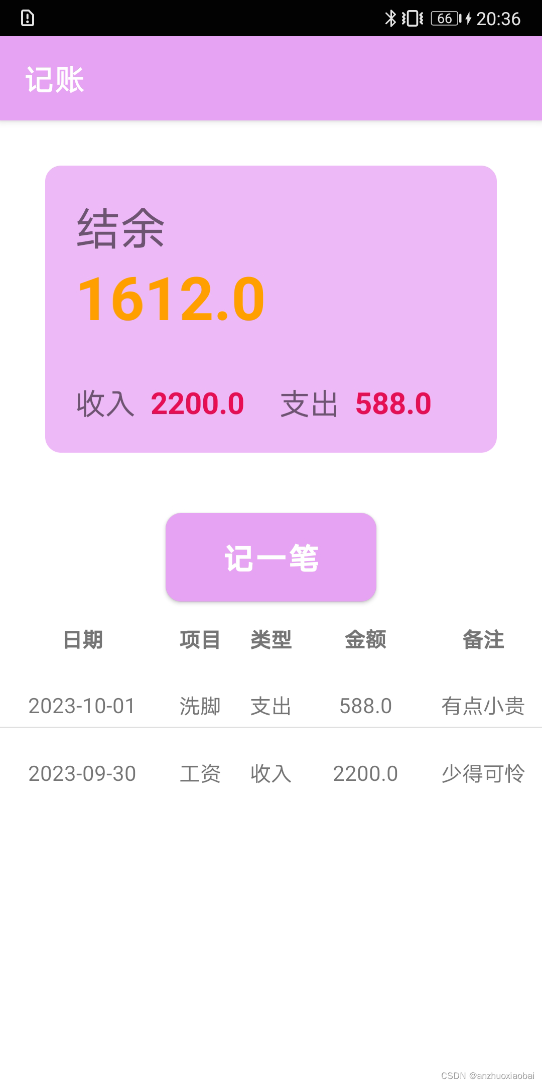 金值记账 安卓版 功能界面