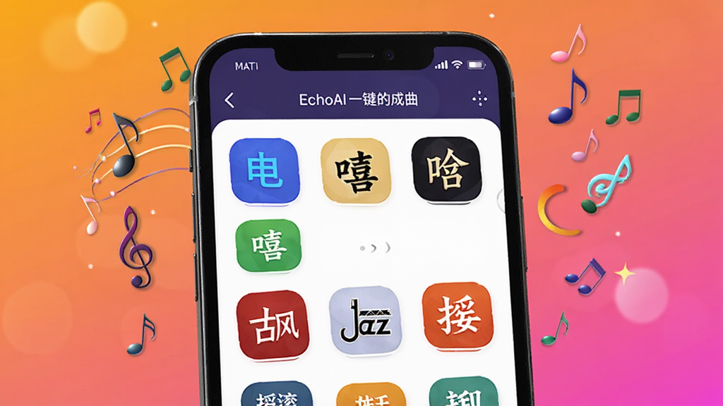 EchoAIһ�������Ķ���������棬�ֻ���Ļչʾ����ѡ���б����������ӡ��������ŷ硢��ʿ��ҡ���Ȳ�ɫͼ�꣬��Ļ�Ա�Ư���Ų�ͬ�������ַ��ţ�����Ϊůɫ�����䣬���������죬���������ɾ��޶���Ԫ��