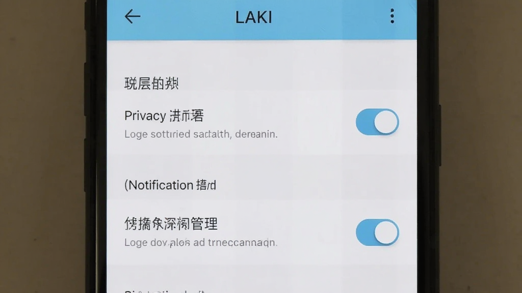 LAKI ���ý����ͼ������չʾ�ֻ���Ļ����˽���ú�֪ͨ����ѡ��п��ذ�ť������˵���������԰�ɫ��ǳ��ɫΪ�����Ű�����������Լ�����ʸɾ�