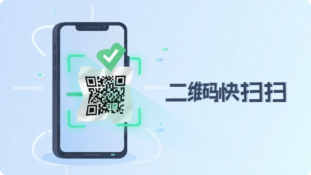 һ�ű�ƽ�����Ĳ廭������������һ���ֻ����ֻ���Ļ�����һ�������ɨ���������������һ����Ͱ͵Ķ�ά�룬��ά���Ϸ���һ����ɫ�ĶԹ�ͼ�꣬�ֻ��Ա��С���ά���ɨɨ���������������֣�������ǳ��ɫ���䣬�����Ƽ��У����ʸɾ��޶���Ԫ��