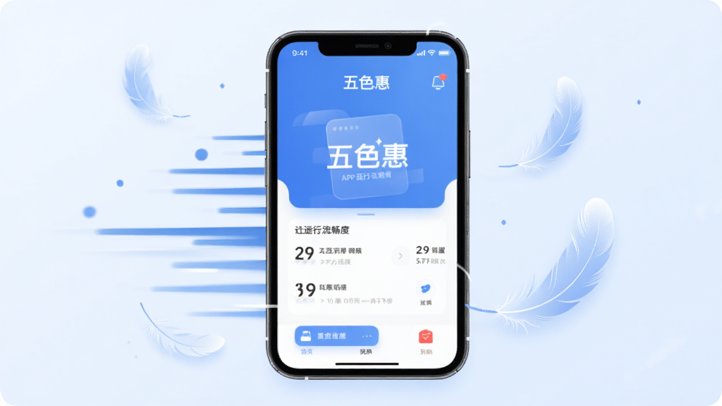 һ��չʾ����ɫ�ݡ�APP���������ȵĸ���廭��������һ���ֻ���Ļ��ʾAPP���棬��Χ�д����ٶȵ������ʹ�����������ëԪ�أ������ǵ���ɫ��������¼�࣬���ʸɾ����޶���Ԫ��